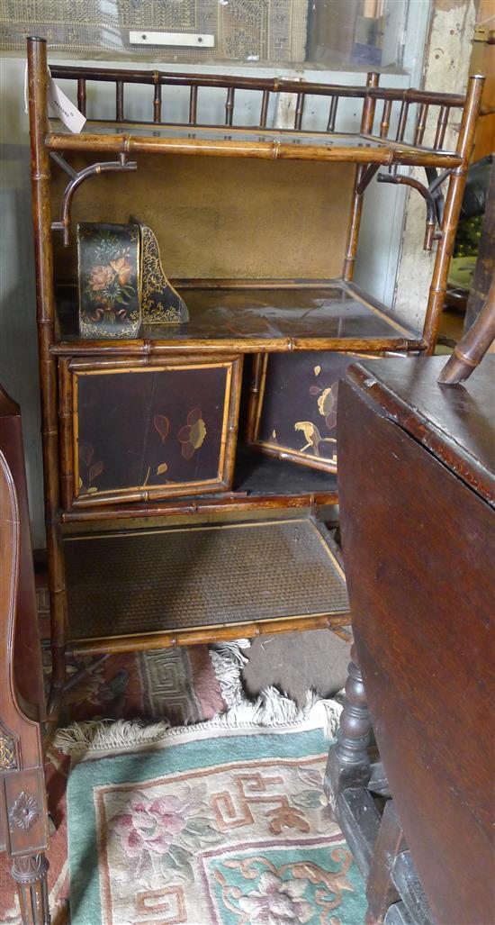 Bamboo and lacquer side cabinet